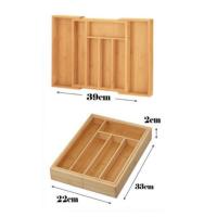 X-Organizador de Cubiertos Extensible de Bambú para Cocina, Bandeja de Cubiertos para Cajón y Almacenamiento de Utensilios de Cocina, Cubiertos, Cubertero Organizador - details 1