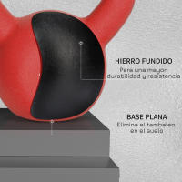HOMCOM Pesa Rusa de Hierro Fundido Kettlebell con Revestimiento de Neopreno y Mango Ancho Mancuernas de Bola para Entrenamiento de Fuerza en Gimnasio Casa - details 5