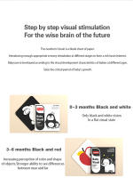 Juguete De Estimulación Visual Montessori Para Bebés Tarjeta En Blanco Y Negro De Alta Contraste Juguete De Aprendizaje Para Edad Cero a Tres Años - details 2