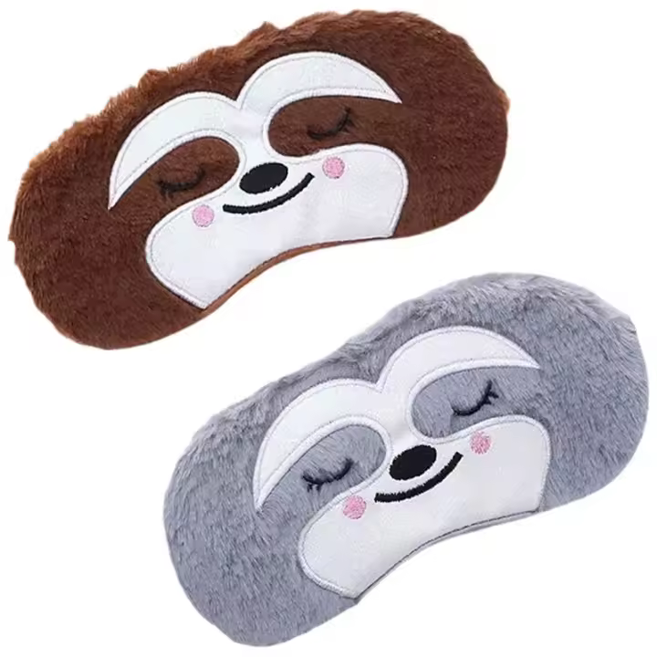 2 piezas Antifaz para dormir con diseño de animalito, suave y de felpa, con diseño de conejo, panda y koala, para niños, adolescentes, niñas y mujeres - 1