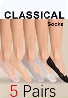 5 Pares De Calcetines De Color Sólido Para Mujer Calcetines De Tobillo Bajos Moda Versátil Colección De Verano Cómodos Y Ligeros - details 0