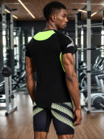Camiseta Deportiva De Secado Rápido Para Hombres Algodón Poliéster Estiramiento Alto Transpirable Compresión Wicking De Humedad Capa Básica Para Gimnasio Y Running Al Aire Libre - details 2