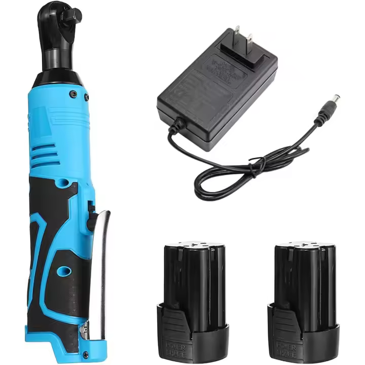 100N.m Llave de impacto de 18V, herramienta eléctrica recargable, inalámbrica, de trinquete de ángulo recto de 3/8 pulgadas - 1