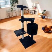 COTTECOTA-Árbol rascador para Gatos Altura 115*40cm Árbol para Gatos Gris Torre Arbol de Escalada de Múltiples Niveles con Cueva Espaciosa Postes Rascadores de Sisal CT - details 5