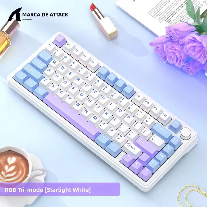 Teclado De Juego X85 ATTACK SHARK Inalámbrico Con Botones De Meta RGB Bluetooth Tri-Modo Mecánico Hot-Swap/Poder Duradero - 1