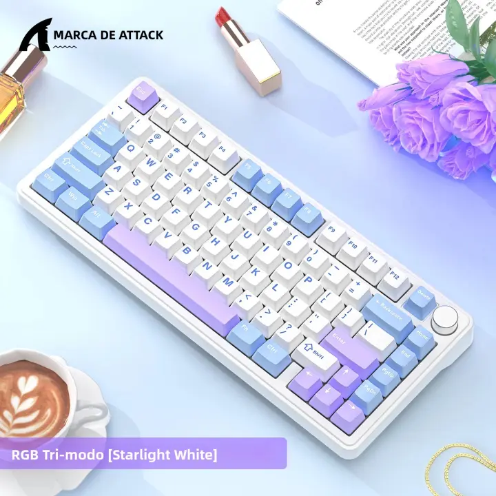 Teclado De Juego X85 ATTACK SHARK Inalámbrico Con Botones De Meta RGB Bluetooth Tri-Modo Mecánico Hot-Swap/Poder Duradero - 1