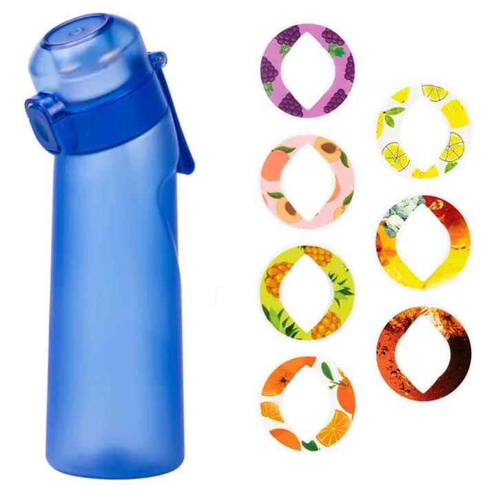 Botella de Agua con Sabor con 7 Vanas de Sabor Air Water Up Bottle Frosted Black 650ml Air Starter Up Set Water Cup para Camping Sport Kr - 1