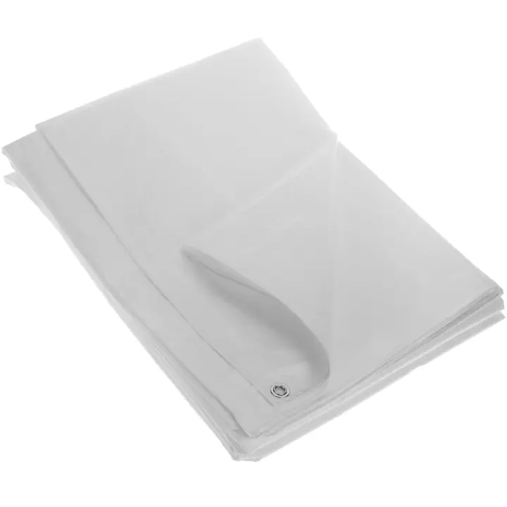 Toldo lona de protección impermeable de polietileno doble cara blanco 4x5m - PrimeMatik - 1