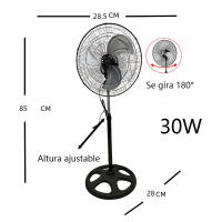 PLUSHOME Ventiladores de Pie Altura Ajustable,Ventilador de suelo,Ventilador Sobremesa,Circulador de aire,Ventilador industrial Metaric.De 25W hasta 120W.Ventilador giratorio 360 grados. - details 12