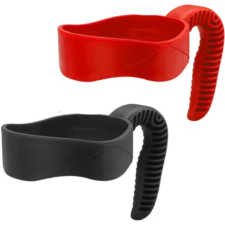 Asa para taza de 20 oz, soporte antideslizante para taza de viaje, cómodo asa de repuesto para vaso (negro, rojo) - 1