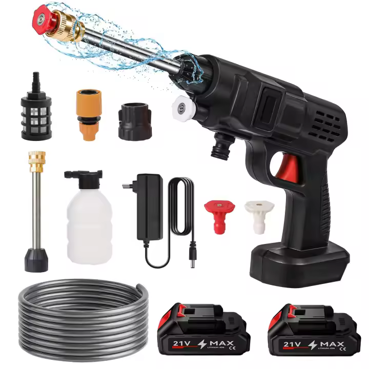 Lavadora de alta presión inalámbrica, pistola de agua pulverizada, boquilla de agua a presión para lavado de coches eléctrica, máquina de limpieza para batería Makit de 18V - 1