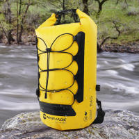 Mochila De Almacenamiento Exterior 20L Impermeable Y Colapsable Para Kayak Y Rafting Separación Seca Y Húmeda Bolsa De Río Unisex Color Amarillo Y Negro - details 1