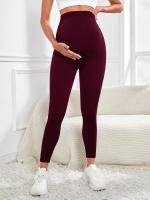 Leggings De Maternidad Para Mujer Con Apoyo En La Barriga Para Ejercicio Y Yoga Talla Grande Terciopelo Suave Y Elástico - details 11