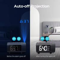Reloj De Alarma Con Proyección De Radio Digital Para Dormitorio Monitor De Temperatura 4 Niveles De Dimmer 12/24H Reloj De Mesa Silencioso - details 2