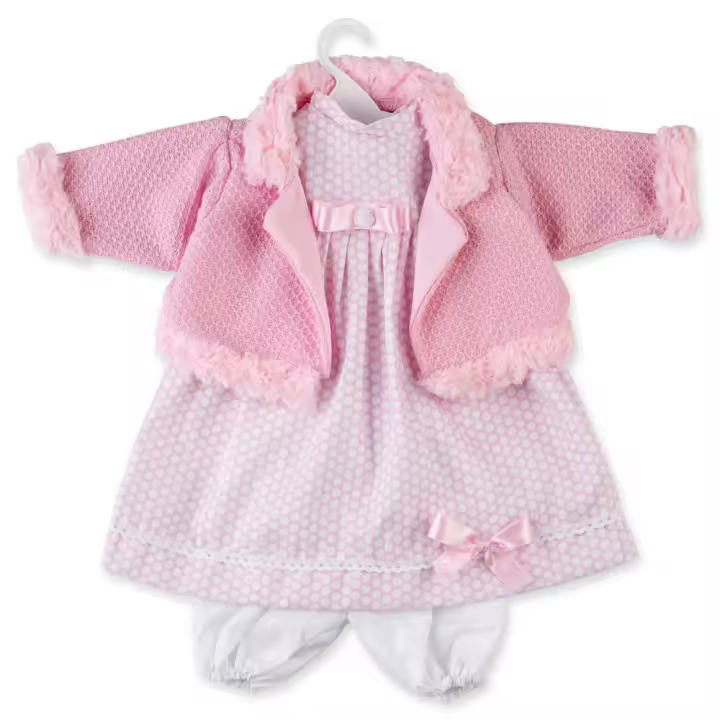 Muñecas Berbesa, Conjunto vestido, pololos y chaqueta para muñeca de, 62 cm, Muñecas para niñas muñecas juguetes para niñas muñecas recien nacidas muñecas recien nacidos - 1