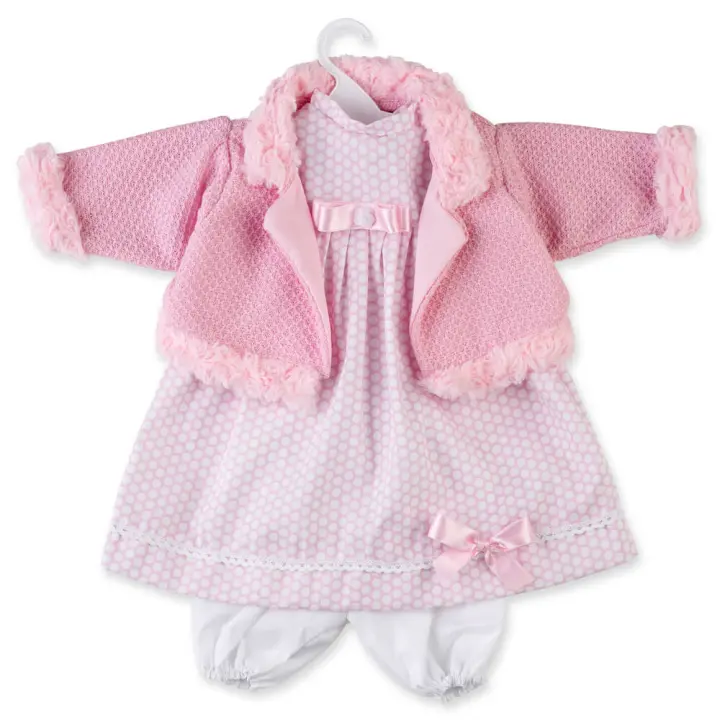 Muñecas Berbesa, Conjunto vestido, pololos y chaqueta para muñeca de, 62 cm, Muñecas para niñas muñecas juguetes para niñas muñecas recien nacidas muñecas recien nacidos - 1