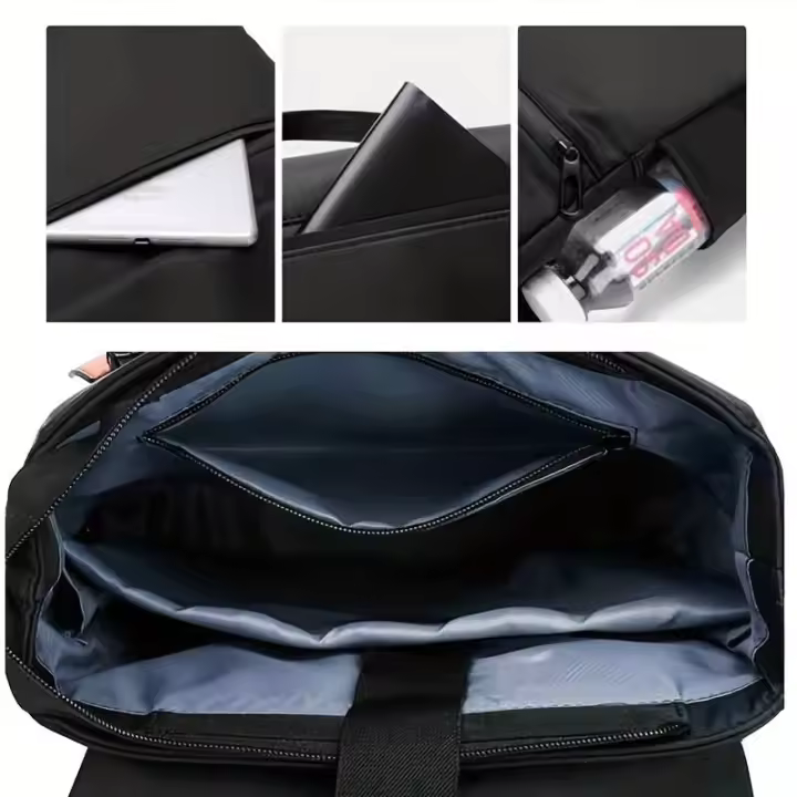 Mochipa impermeable de Tela Oxford para hombre, Bolsa para orden portátil de 14 y 15,6 pulgadas with Puerto de carga Usb, impermeable with Cremallera, para viaje al Aire Libre y autobús - 1