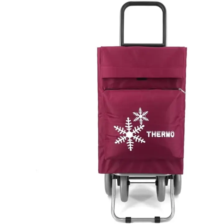 COSHANO Carro de la Compra Plegable con Bolsa Térmica 4 Ruedas para Subir Escaleras, Bolsa Impermeable isotérmica de 44L litros. (Rojo) - 1