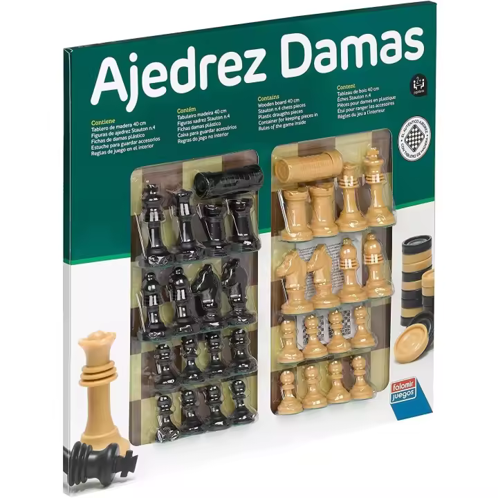 Falomir Tablero De Ajedrez Y Damas, Juego De Mesa Clásico, 40 Cm (27917) - 1