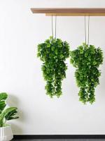 3pcs Plantas Artificiales Colgantes Eucalipto Falso Decoración De Jardín Y Habitaciones Interiores Y Exteriores Resistente Al UV Para Exposiciones Y Decoración De Oficinas - details 5