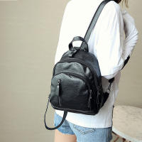 Mochila De Piel PU Para Mujer Pequeña Y Ligeramente Capaz Estilo Casual Con Cierre De Cremallera Mochila De Hombro Para Niñas Y Estudiantes - details 1