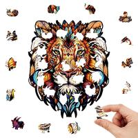 Rompecabezas De Madera 3D De Animal Tigre Rey Para Adultos Hombres Y Mujeres Decoración Personalizada Para El Hogar Alivio Del Estrés Entretenimiento Interactivo Festivo - details 2