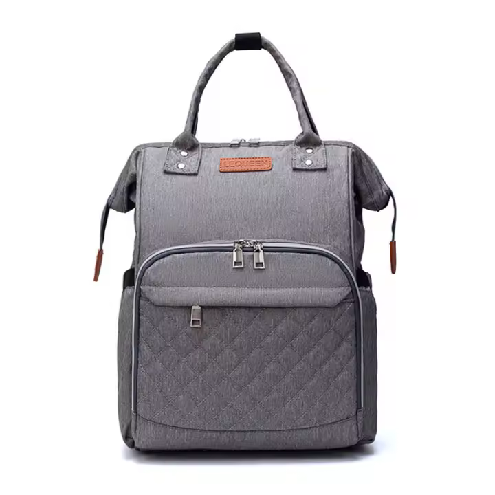 Bolsa para pañales, mochila para pañales, bolsa para pañales para bebés, gran espacio de almacenamiento, la bolsa se puede sujetar al cochecito, repelente al agua - 1