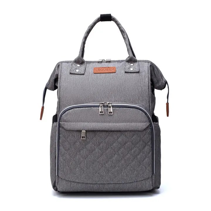 Bolsa para pañales, mochila para pañales, bolsa para pañales para bebés, gran espacio de almacenamiento, la bolsa se puede sujetar al cochecito, repelente al agua - 1