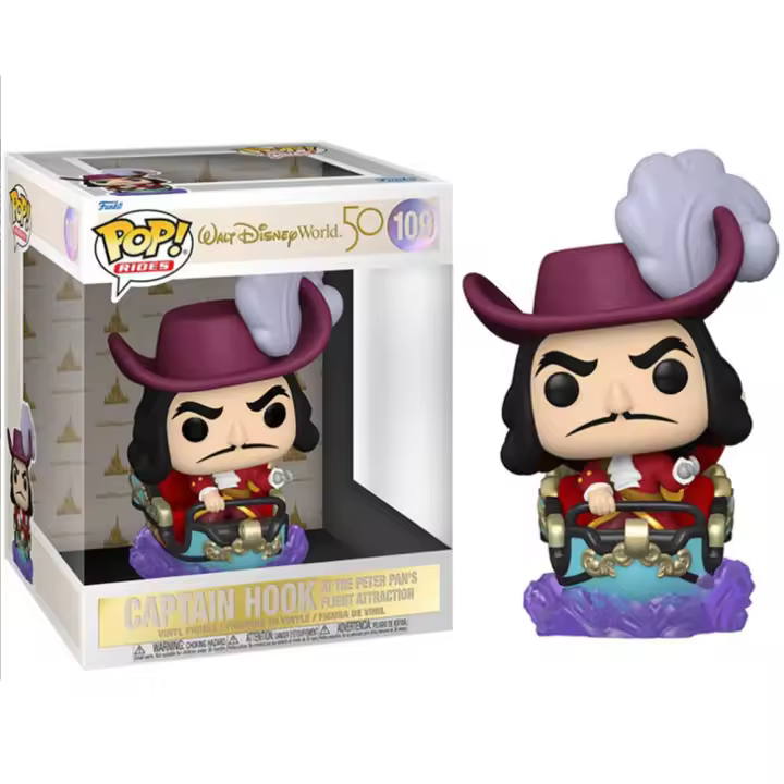 FIGURA FUNKO POP DISNEY CAPTAIN HOOK AT THE PETER PAN'S FLIGHT ATTRACTION CAPITAN GARFIO 15 CM - Nuevo a Estrenar - Original FUNKO - Miniatura POP - Figura de Colección Funko - 1