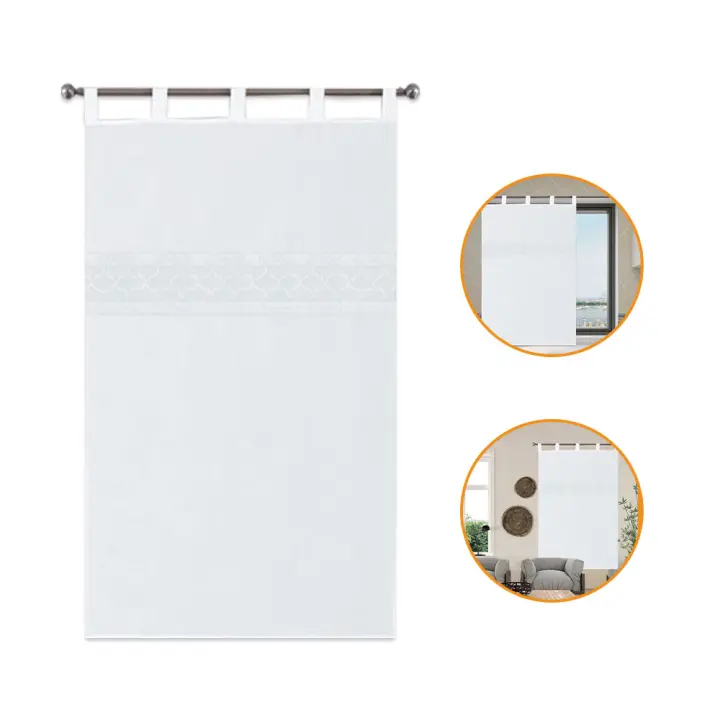Cortina De Cocina - 100x150cm - Cortinas Bordadas, Cortinas De Cocina Modernas, Adecuadas Para Cocina, Estudio, DecoracióN De Ventanas Interiores, 1 Pieza, Color Blanco 2025 Nuevo Caliente - 1