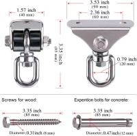 Percha de Techo de Madera/Hormigón, columpio para Hamaca, para Colgar Tornillo, juego de herrajescon Buje Silencioso giratorio de 360 ° para Patio de juegos interior y exterior, Silla, Cuerda de yoga - details 4