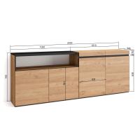 Skraut Home - Mueble Aparador en melamina de alta calidad - Veteado de madera - Tacto poroso - Estilo Moderno Elegante - 203x35x75cm - details 2