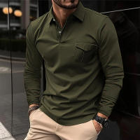 Camisa Polo Larga Para Hombre Otoño/Invierno Nueva Caramel Casual Con Bolsillos Talla Europea ZJPL8-2 Polyester Unissex - details 4