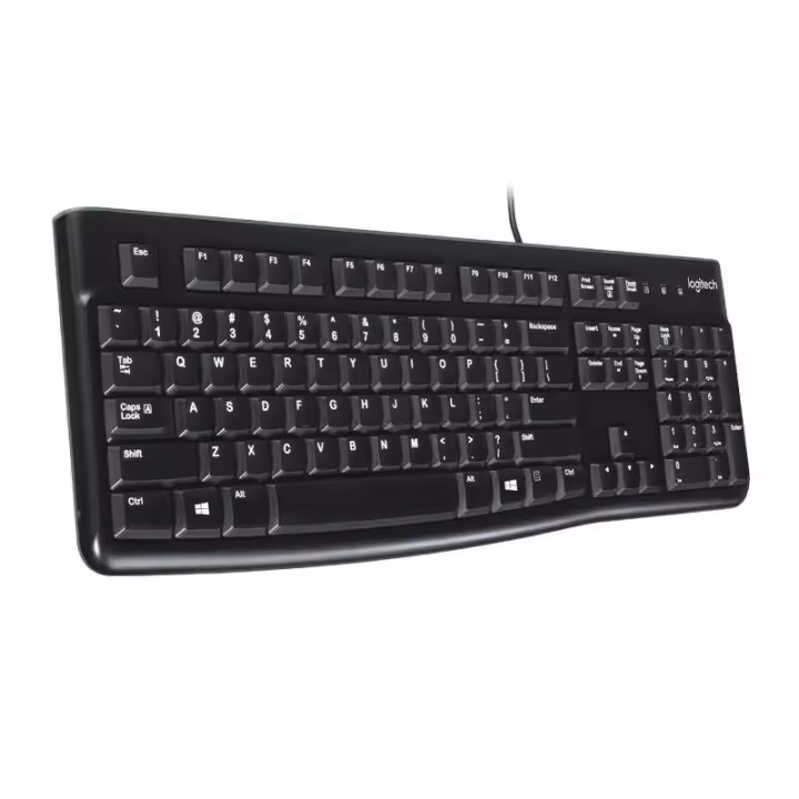 Logitech K120 Teclado USB - Resistente a Salpicaduras - Cable de 1.50m - Color Negro - 1