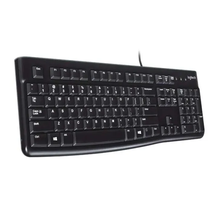 Logitech K120 Teclado USB - Resistente a Salpicaduras - Cable de 1.50m - Color Negro - 1
