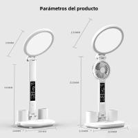 Lámpara De Escritorio LED Con Reloj Y Ventilador Recargable Por USB Luz Nocturna Plegable Protección Ocular Para Lectura Y Dormitorio - details 8