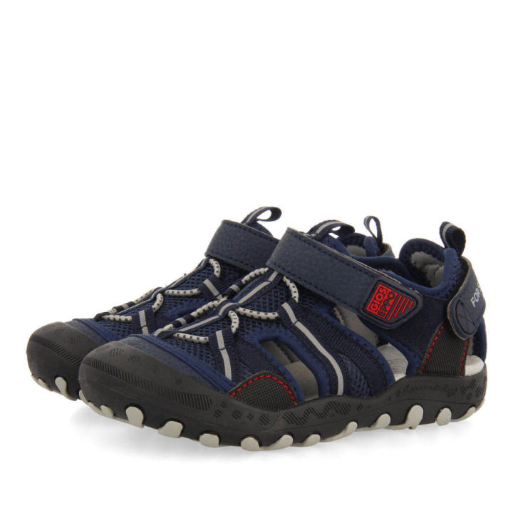 Infradito Bambini E Ragazzi GIOSEPPO Emance – Sandali Californiani Blu Navy Con Dettagli Rossi, Suola TPR Leggera