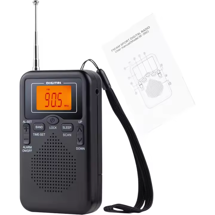 Radio de Bolsillo Am FM, Radios de transistores compacta, Estéreo con Pilas y Botón Grande, Reproductor de Música de Radio de Bolso Portátil FM, para Viajes Al Aire Libre Emergencia Al Aire Libre - 1