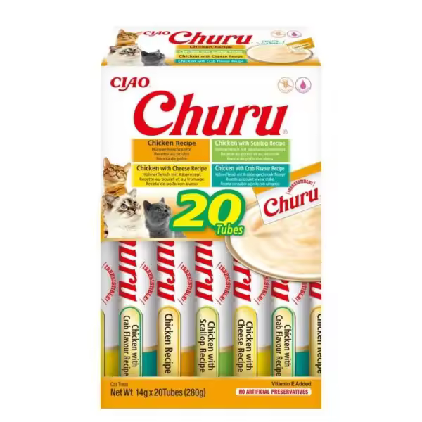 Inaba Churu Variedades de Pollo - Golosinas y Snacks Deliciosos para Gatos - 1