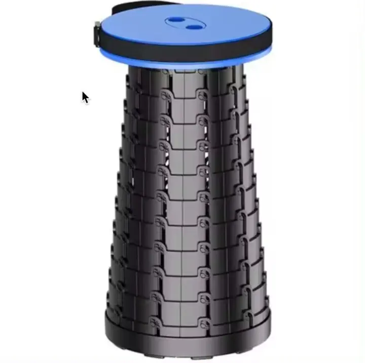 Taburete plegable Portatil Telescópico - Taburete Transportable para Camping, Pesca, Pesca y Excursiones - Taburete regulable para Interior y Exterior 44x24,5 cm - 1