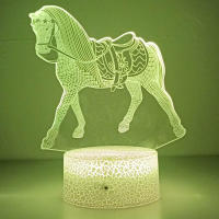 Lámpara De Noche LED 3D Ilusión Caballo Para Dormitorio Decoración De Luces De Navidad Regalos Para Niños Luz De Mesa Infantil - details 4