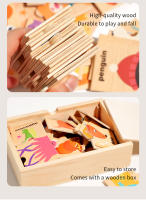 Juego De Memoria Con Patrones Animales En Madera Juguete Educativo Montessori Para Niños Regalos De Halloween Y Navidad - details 3
