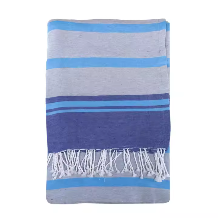 SUN & SURF Pareo Rayas DOBLE Kikoy Con Rizo 150X170CM Doble Textura - Toalla Resistente Playa Sol y Piscina - 1