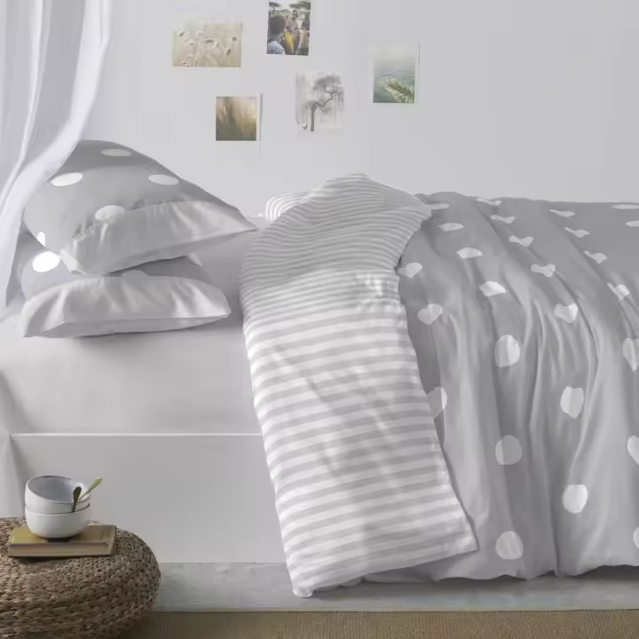 Juego Funda Nórdica 100% Algodón - Diseño Topos Menta | Todas las Medidas | Burrito Blanco | Extra Suave - 1