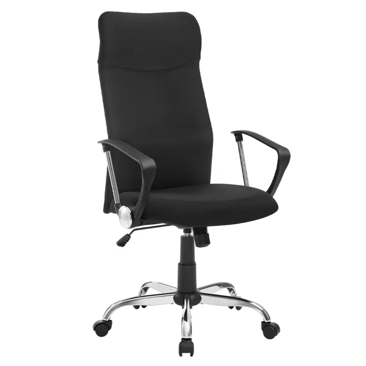 SONGMICS Silla de Oficina, Silla de Escritorio Ergonómica, Silla Giratoria, Asiento Tapizado, Ajustable en Altura e Inclinable, Carga de 120 kg, Negro/Gris/Beige Avena/Rosa Jalea - 1