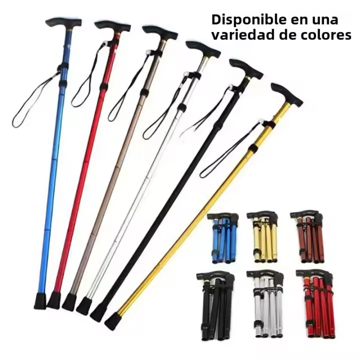 Palo De Montañismo Plegable Para Viajes Y Escalada De Cinco Secciones Telescopio Aleación De Aluminio Deporte Al Aire Libre Y Trekking - 1