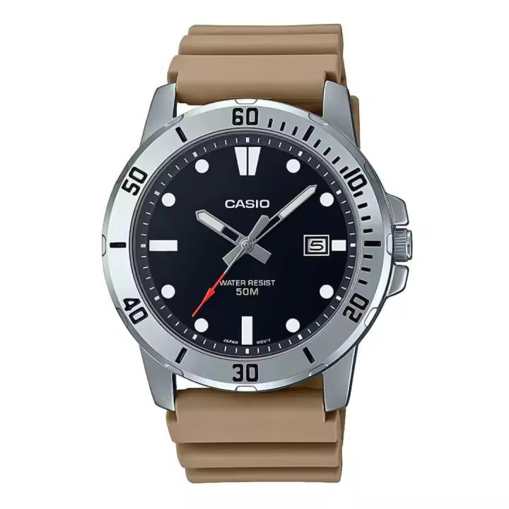 Reloj CASIO MTP-VD01-5E Military Style para Hombre Esfera Negra - 1