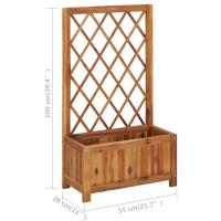 vidaXL Arriate de jardín con enrejado madera de acacia - details 6