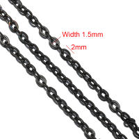Cadena De Acero Inoxidable Negra 1.5mm O Shaped 2 Metros Para Suministros De Joyería Hacer Joyas DIY Cadena De Collar Cruzada - details 0
