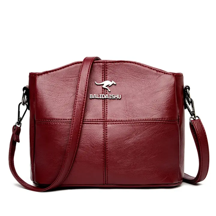 Bolso de mujer nuevo estilo con costuras, bolso de mujer de mediana edad, bolso de mensajero de un solo puerto, bolso de madre de mediana edad moderno - 1
